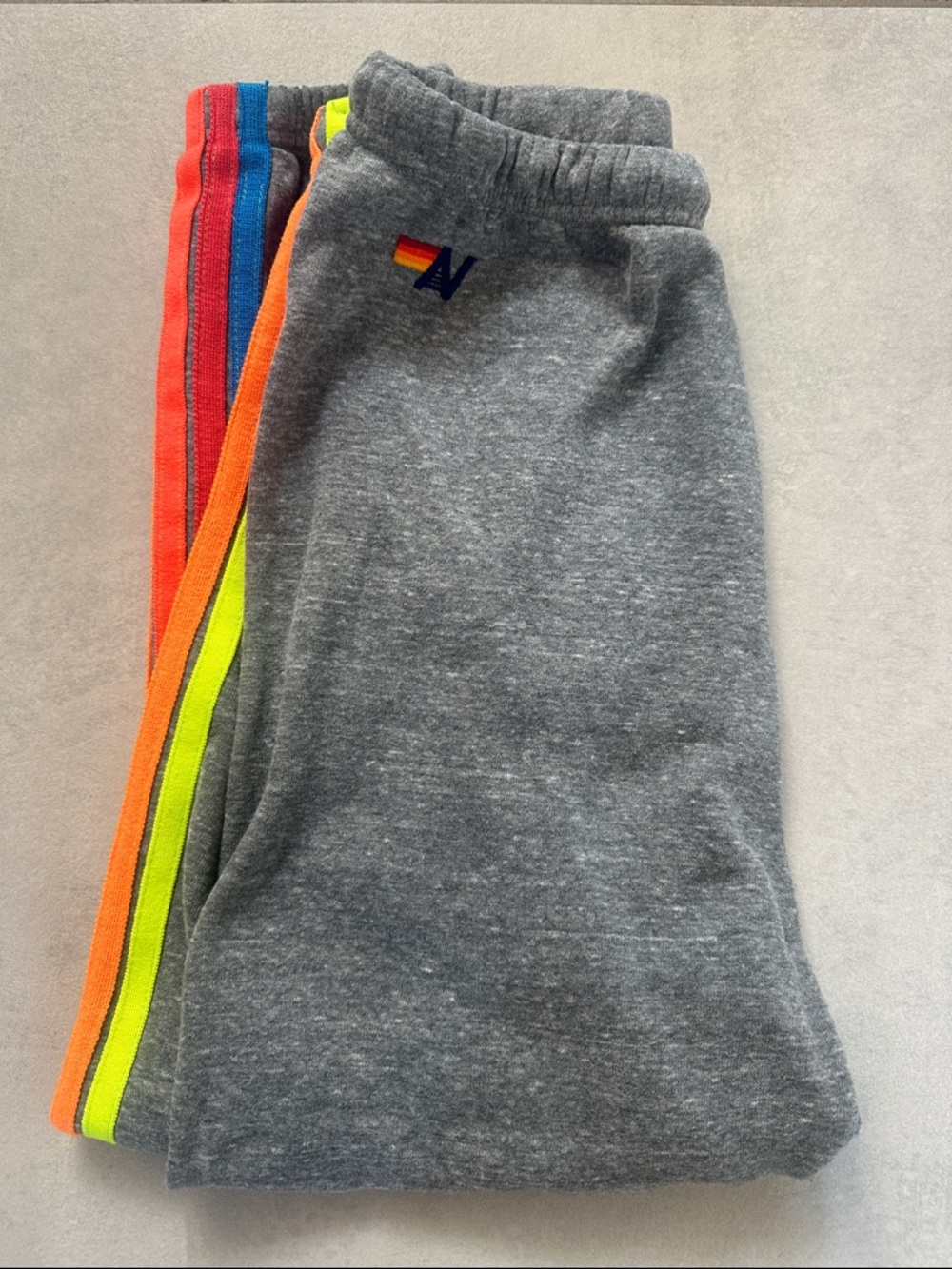 Aviator Nation Five Stripe Sweatpants with Neon Side Stripes